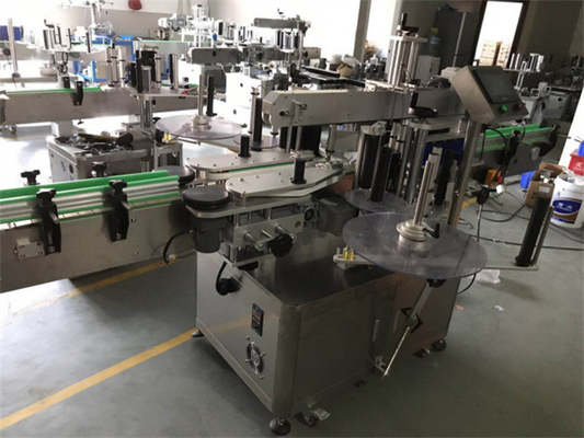 Cosmetics Double Side Sticker Labeling Machine 80pcs/Min Pharma Bottle