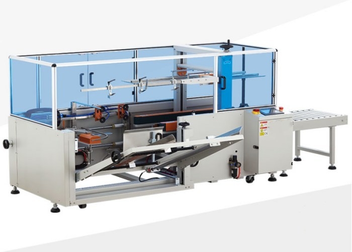 Juice Vertical Automatic Carton Erector Machine 18 Pcs/Min Box With Hot Glue Sealing